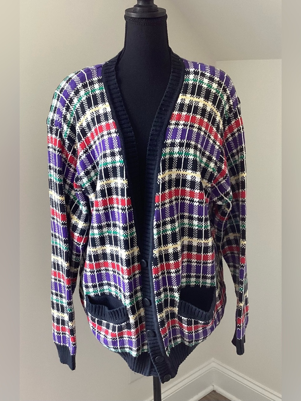 Vintage Liz Claiborne Fair Isle Cardigan XL Grandpacore Coastal 90s